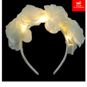VINCHA BLANCA LED CON FLORES