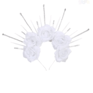 VINCHA LUJO BLANCA CON PINCHOS