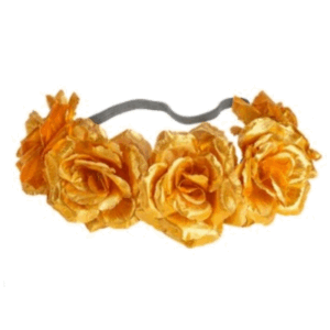 VINCHA DE FLORES DORADA