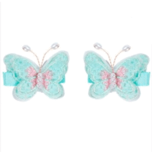 BROCHES MARIPOSAS VERDE PASTEL x 2 unidades