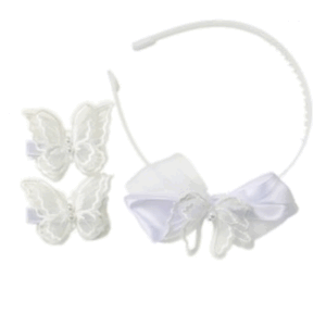 SET VINCHA Y HEBILLAS MARIPOSAS PREMIUM