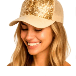 GORRA DORADA CON LENTEJUELAS