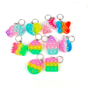 LLAVEROS POP IT MULTIFORMAS - BOLSITA X 6 UNIDADES