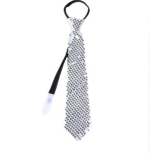 CORBATA PLATEADA DE LENTEJUELAS