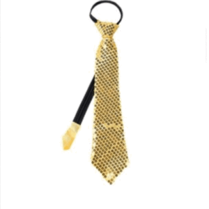 CORBATA DORADA DE LENTEJUELAS
