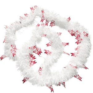 GUIRNALDA BOA NAVIDEÑA BLANCA CON SANTA CLAUS 200cm