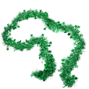 GUIRNALDA BOA NAVIDEÑA VERDE C/ ESTRELLAS 200cm