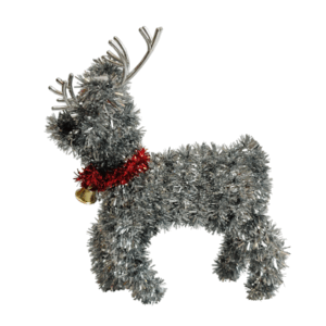 RENO PLATEADO TINSEL - 17x16cm.