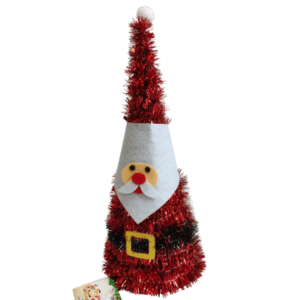 CONO MESA NOEL ROJO TINSEL - 14x38 cm.