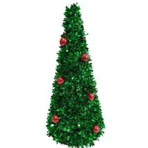 ARBOLITO BICOLOR TINSEL VERDE CON ROJO - 25 cm.