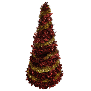 ARBOLITO BICOLOR TINSEL ROJO CON DORADO - 25 cm.