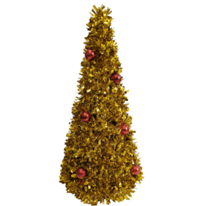 ARBOLITO *FANCY* ROSA CON ESFERAS DORADAS - 48cm.