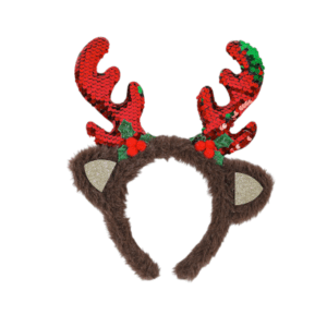 VINCHA RENO MERRY (con lentejuelas rojas)