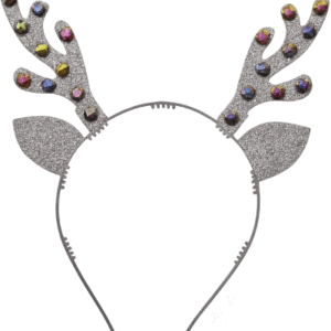 VINCHA RENO FyM PLASTICA C/STRASS PLATEADA