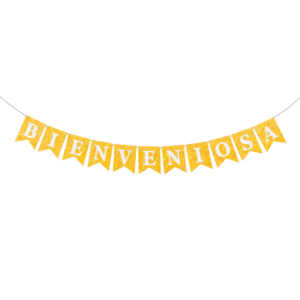 BANDERIN BIENVENIDOS STAMPING DORADO