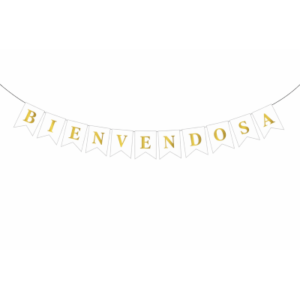 BANDERIN BIENVENIDOS STAMPING BLANCO