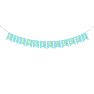 BANDERIN BIENVENIDOS STAMPING CELESTE