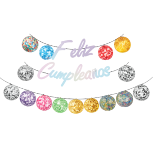 BANDERIN FELIZ CUMPLEAÑOS BOLICHE MULTICOLOR