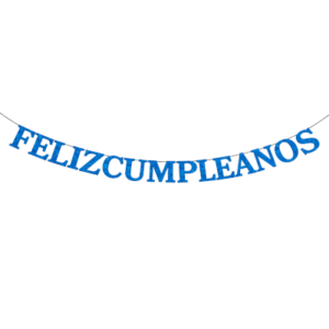 BANDERIN FELIZ CUMPLEAÑOS LETRAS GLITTER AZUL