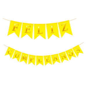 BANDERIN FELIZ CUMPLEAÑOS STAMPING AMARILLO