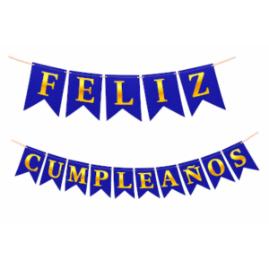 BANDERIN FELIZ CUMPLEAÑOS STAMPING AZUL