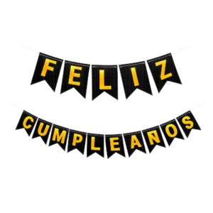 BANDERIN FELIZ CUMPLEAÑOS STAMPING NEGRO