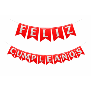 BANDERIN FELIZ CUMPLEAÑOS STAMPING ROJO