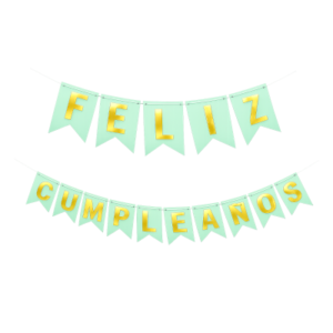 BANDERIN FELIZ CUMPLEAÑOS STAMPING VERDE