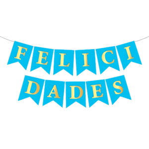 BANDERIN FELICIDADES STAMPING CELESTE