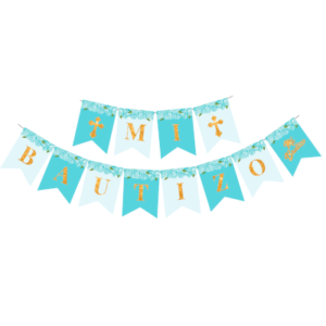 BANDERIN MI BAUTIZO CELESTE
