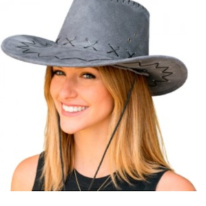 SOMBRERO VAQUERO GAMUZA GRIS