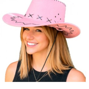 SOMBRERO VAQUERO GAMUZA ROSA
