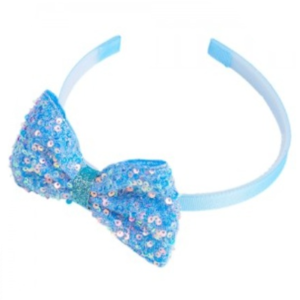 VINCHA CON MOÑO CELESTE