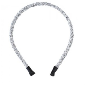 VINCHA GLITTER PLATEADA