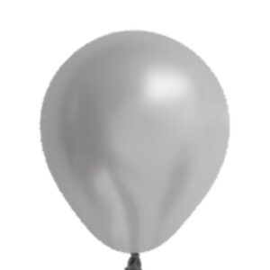 GLOBOS PAYASO 5" METALLIC PLATA x 50 unidades