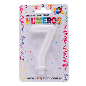 VELA NUMERO BLANCAS BRILLOS Nº7