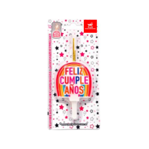 VELA BENGALA *FELIZ CUMPLEAÑOS* MULTICOLOR