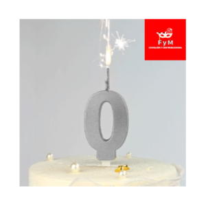 VELA BENGALA NUMERO PLATEADA Nº 0