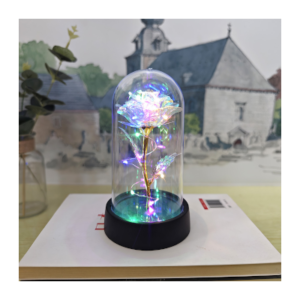 DECO SOUVENIR CRISTAL LAMPARA LED *ROSA ETERNA* TORNASOL 15cm X 8cm