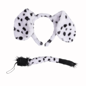 SET PERRITA DALMATA (VINCHA OREJAS + COLA)