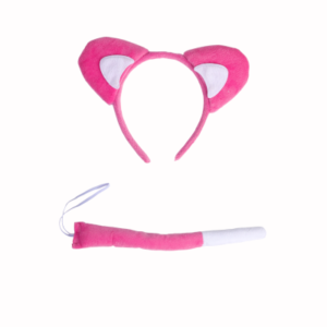 SET GATITA ROSA (VINCHA OREJAS + COLA)