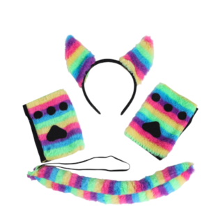 SET FUNNY CAT (VINCHA OREJAS + COLA + GUANTES)