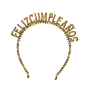 VINCHA FELIZ CUMPLEAÑOS DORADA