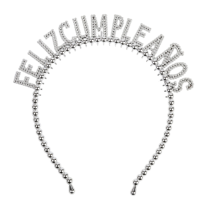 VINCHA FELIZ CUMPLEAÑOS PLATEADA