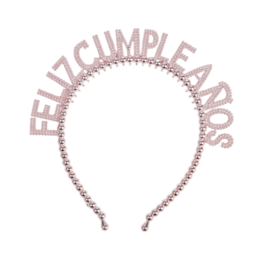VINCHA FELIZ CUMPLEAÑOS ROSE GOLD