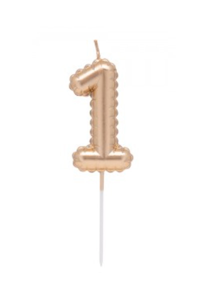 VELA NUMERO GLOBITO DORADO Nº1 (12/144)
