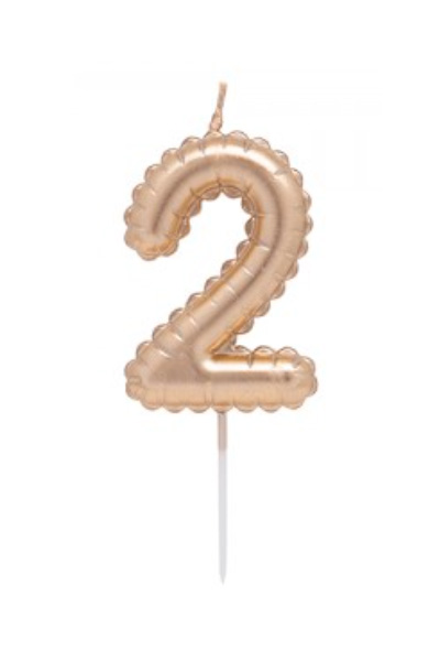 VELA NUMERO GLOBITO DORADO Nº2 (12/144)