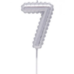 VELA NUMERO GLOBITO PLATEADO Nº7 (12/144)