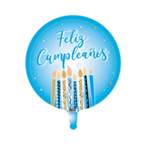 GLOBO 22" (56cm) FELIZ CUMPLEAÑOS AZUL