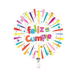 GLOBO 22" (56cm) FELIZ CUMPLEAÑOS MULTICOLOR